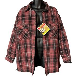 Vintage Smith’s American Workwear Brick Quilted Lined Flannel Shirt Jacket Men’s